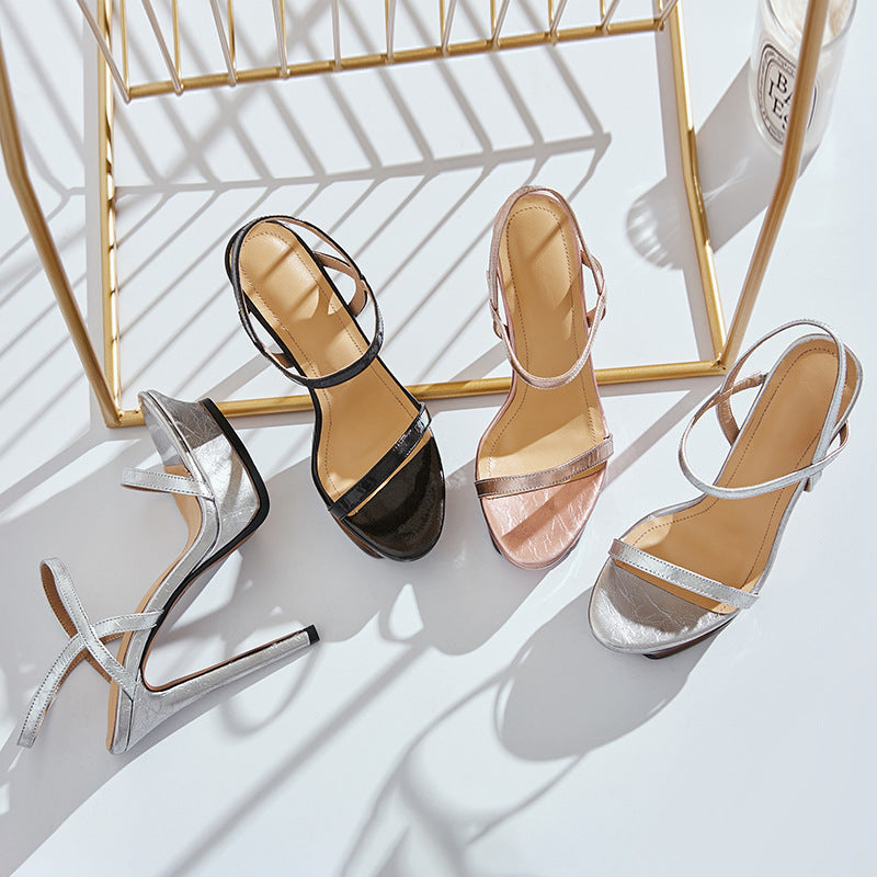 Leather women's sandals