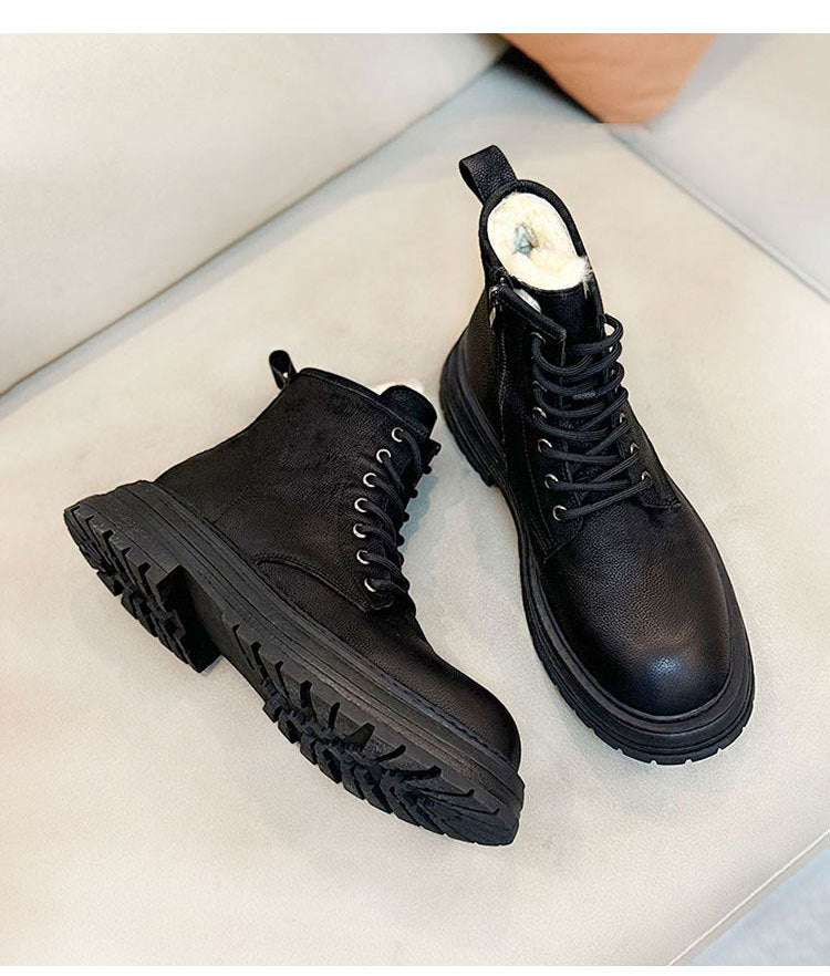 Sheepskin Fur Snow Boots Men's Thick Bottom Non-slip Boots