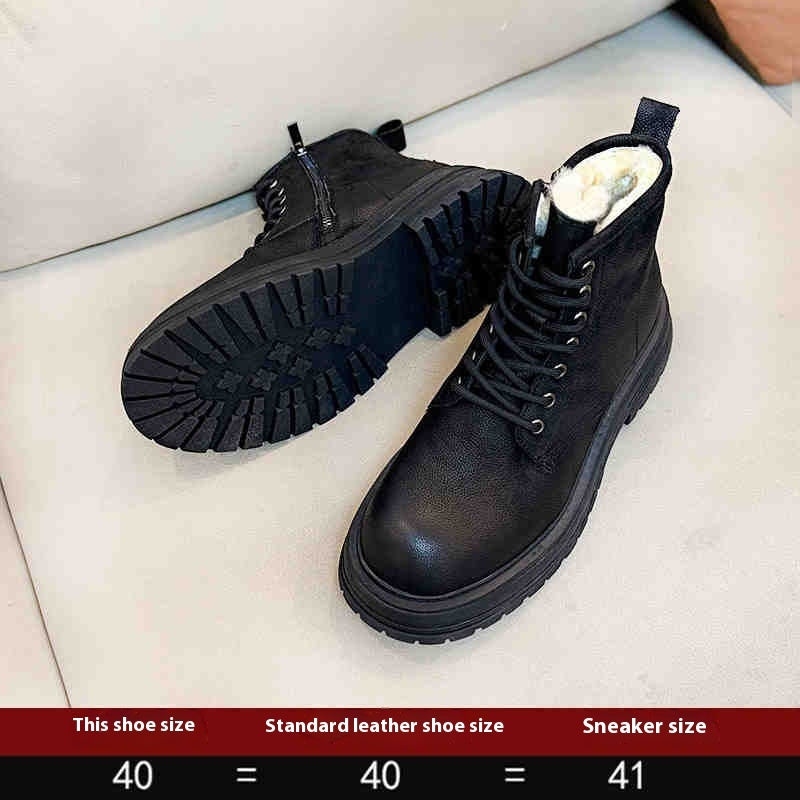 Sheepskin Fur Snow Boots Men's Thick Bottom Non-slip Boots