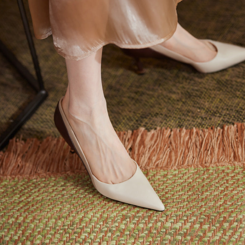 Women's Pointed High Heel Color-blocking Stiletto Heels