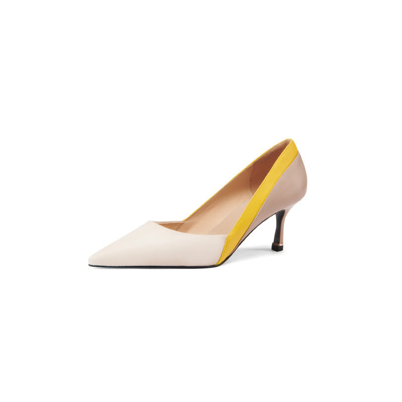 Women's Pointed High Heel Color-blocking Stiletto Heels