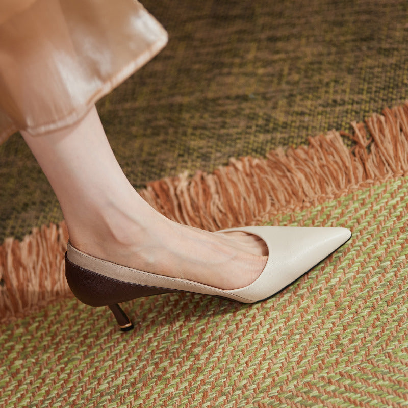 Women's Pointed High Heel Color-blocking Stiletto Heels
