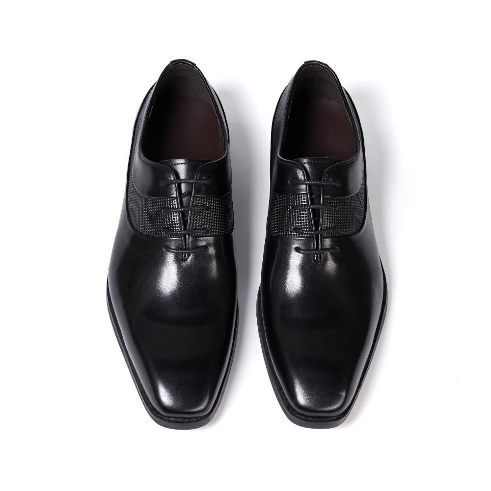 Men’s Pointed-Toe Cowhide Leather Business Shoes – Breathable, Non-Slip Formal Footwear